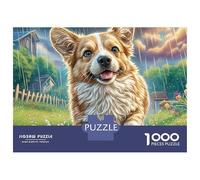 Welsh Corgi Puzzle 1000 Pz Corgi che guarda allegramente verso l'alto Alta Qualità Per Relax E Antistress Per Il Tempo Libero Socializzazione Hobby 38x26cm/1000pcs