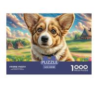 Welsh Corgi Puzzle Con Illustrazioni Artistiche Dipinte - 1000 Pezzi Di Fascino Capolavori in Miniatura Per Appassionati Di Ogni Età - Il Regalo Che Sorprende E Affascina 52x38cm/1000pcs