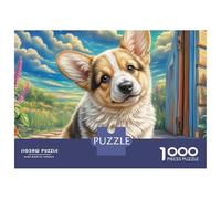 Welsh Corgi Puzzle Da Tavolo 1000 Corgi in una scena luminosa Superiore Qualità Per Studenti Con Guida Di Montaggio Regalo Di Compleanno 38x26cm/1000pcs