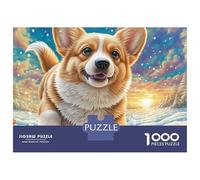 Welsh Corgi Puzzle Regalo 1000 Pezzi Corgi in una scena luminosa Pezzi Uniformi Per Artisti Con Guida Di Montaggio Regalo Di Compleanno 38x26cm/1000pcs