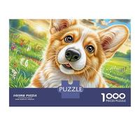 Welsh Corgi Rompicapo 1000 Ritratto di un Corgi allegro Stampa HD Per Viaggiatori Portatile Serate Tra Amici Facile Da Conservare 38x26cm/1000pcs