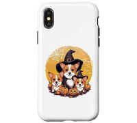 Welsh Corgi Witch Howl-O-Ween Pawsome Pumpkin Halloween Custodia per iPhone X/XS