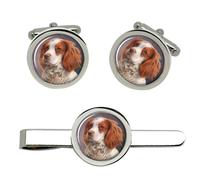Welsh Springer Spaniel Gemelli E Fermacravatta Set