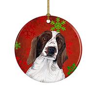 Welsh Springer Spaniel Rosso Verde Fiocchi Di Neve Ornamenti Di Albero Di Natale Ceramica Addobbi Per Natale Con Cordino Ciondoli Natalizi