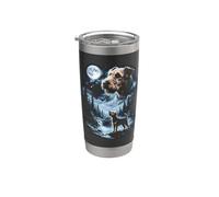 Welsh Terrier Howling to the Moon, cane retrò anni '90 Bicchiere termico in acciaio inox doppia parete
