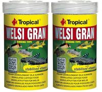 WELSI GRAN 100ml / 65g - Granuli multi-ingrediente ad affondamento rapido per pesci di fondo (Confezione da 2)