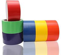 WELSTIK 6 rotolo colorati Nastro adesivo telato 50 mm x 9,14 m, resistenti, flessibili, impermeabili e strappati a mano, colori vivaci, ideali per fai da te kit di arte a casa scuola
