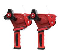 WELSTIK Confezione da 2 dispenser per nastro adesivo da imballaggio con manico in silicone antiscivolo rosso, 5 cm, taglierino per nastro sigillante resistente per spedizioni, scatole e imballaggi,