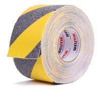 WELSTIK Nastro adesivo antiscivolo 100 mm x 20 m, per gradini antiscivolo per interni ed esterni, colore: nero/giallo