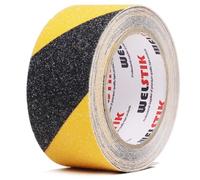 WELSTIK Nastro antiscivolo, ad alta trazione, forte presa, nastro di sicurezza per attrito, battistrada antiscivolo per esterni, non facile lasciare residui adesivi,5cm x 5m nero/giallo