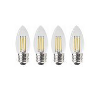 WELSUN 3 V C35 LED, lampadina a filamento 2 W, E26/E27, base a vite, luce bianca calda, 2700 K, per ciondolo a energia solare, lampada da strada, lampadario solare, confezione da 4