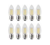 WELSUN Lampadina a filamento E26/E27. 3 V C35 LED. Lampada a candela per ciondolo a energia solare Light Street Light Solar Chandelier confezione da 10