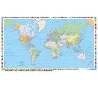 Weltkarte politisch Poster: laminiert 1:50000000