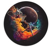 Weltraum-Astronauten-Puzzle, 1000 Teile, für Erwachsene, rund, aus Pappe, Heimdekoration und interaktives Familienspiel, ideales Geschenk, 1000 Teile (67,5x67,5cm)