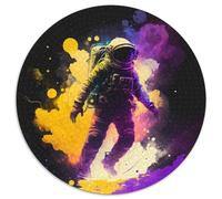 Weltraum-Astronauten-Puzzle, 1000 Teile, für Erwachsene, rund, aus Pappe, Heimdekoration und interaktives Familienspiel, ideales Geschenk, 1000 Teile (67,5x67,5cm)