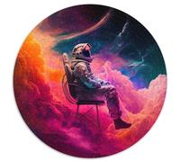 Weltraum-Astronauten-Puzzle 1000 Teile für Erwachsene, rundes Puzzle für Teenager, interaktives Familienspiel, herausforderndes Geschenk, 1000 Teile (67,5x67,5cm)