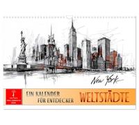 Weltstädte - ein Kalender für Entdecker (Wandkalender 2026 DIN A3 quer), CALVENDO Monatskalender: Jeden Monat eine neue Stadt, jeder Tag ein Blickfang.