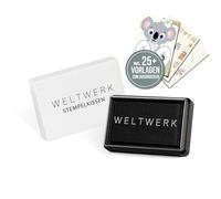 WELTWERK® Timbri riutilizzabili per impronta, bambino e impronte del piede, facili da lavare, non tossici, set di impronte digitali (nero)