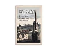 WELYK Poster da viaggio vintage Edimburgo Scozia Poster decorativo su tela da parete e stampa artistica moderna per la camera da letto, 30 x 45 cm