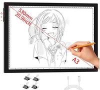WELZK A3 Light Board with Side Buttons, 16.6×12.6 Inch Light Pad | Side Button Design, 9 Levels + Stepless Dimming, 5000 Lux, No Shadow, for Diamond Painting Tracing Weeding Vinyl, Diamond Art