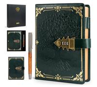 WEMATE Diario con lucchetto con penna e scatola regalo, formato A5, 260 pagine, ricaricabile, con copertina rigida, in pelle, per scrittura, diario con lucchetto per donne, ragazze, uomini, studenti,