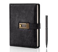 WEMATE Diario con serratura, formato A5, 240 pagine, colore: nero