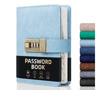 WEMATE Libro delle password con serratura, libro delle password con linguette alfabetiche 600+ spazio per password, diario di bordo organizer per password, custode password per accesso a computer e