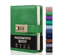 WEMATE Libro delle password con serratura, libro delle password con linguette alfabetiche, spazio per oltre 600 password, diario organizzatore, custode di password per accessi a computer e siti web