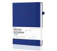 WEMATE Pagine per riunioni di lavoro con azioni, forniture per ufficio per pianificatori di riunioni, diario a spirale dell'agenda, colore blu scuro