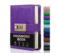 WEMATE Password Book con blocco, libretto password con linguette alfabetiche 600+ spazio password, diario di registro con blocco