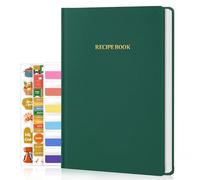 WEMATE Ricettario per scrivere le tue ricette, 15,2 x 20,3 cm, libro di ricette vuoto, con 168 pagine di ricette, 5 etichette adesive, diario di ricette per la famiglia per organizzare le tue ricette