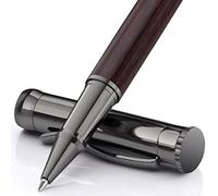 WEMATE Set di Penne Roller in Legno, 2 Ricariche di Inchiostro Extra (1 nero e 1 blu), Elegante Regalo per Ufficio, Professionale, Dirigente