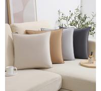 WEMEON Velvet Throw Pillow Covers Cushion Cases 24x24in Set of 4 Solid Color Pillows Soft Decorative Square Couch Pillow Covers Mix and Match Home Dec