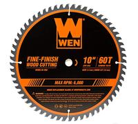 WEN BL1060 10-Inch 60-Tooth Fine-Finish Professional Woodworking Saw Blade for Miter Saws and Table Saws, Silver,Pack of one