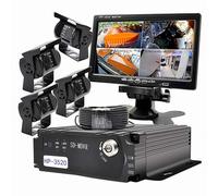 Wen&Cheng 4CH 720P Mobile AHD DVR Registratore video audio in tempo reale con telecomando + 4 pz impermeabile 18 IR LED HD fotocamera + 7 pollici TFT LCD a colori + 4 cavi auto nero Box sistema di