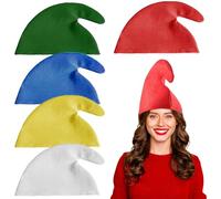 WENAUANG 5 cappelli nani, cappelli colorati a bersaglio nani, cappelli da elfo, cappelli di carnevale per adulti, Halloween, compleanni, feste