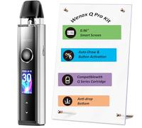 Wenax Q Pro kit Auto-Draw/Button Activation MTL to RDL Pod Kit Built in 1200mAh Battery Fit Q Cartridge - Anti-Drop Bottom, No Nicotine