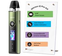 Wenax Q Pro kit Auto-Draw/Button Activation MTL to RDL Pod Kit Built in 1200mAh Battery Fit Q Cartridge - Anti-Drop Bottom, No Nicotine