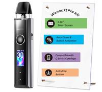 Wenax Q Pro kit Auto-Draw/Button Activation MTL to RDL Pod Kit Built in 1200mAh Battery Fit Q Cartridge - Anti-Drop Bottom, No Nicotine
