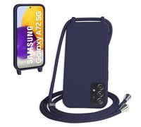 WenBaby Cover Compatible con Samsung Galaxy A72,Cellulare Girocollo Custodia con Cordino TPU Corda Silicone Case Bumper per Samsung Galaxy A72 Custodia, Blu navy