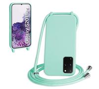 WenBaby Cover Compatible con Samsung Galaxy S20 Plus,Cellulare Girocollo Custodia con Cordino TPU Corda Silicone Case Bumper per Galaxy S11/S20 Plus Custodia, Verde menta piperita