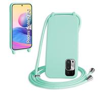 WenBaby Cover Compatible con Xiaomi Redmi Note 10 Pro,Cellulare Girocollo Custodia con Cordino TPU Corda Silicone Case Bumper Custodia, Verde menta piperita