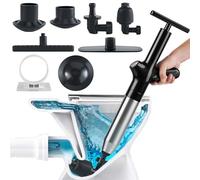 Wenbones Stantuffo per WC ad Aria Compressa, Sturalavandini a Pressione Nuovo Multifunzionale, Stura Lavandini e Scarichi per Disintasare WC, Lavello, Vasca, Scarico a Pavimento (Nero)