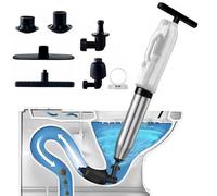 Wenbones Stura WC, Pompa stura scarichi a Pressione, sturalavandino ad Aria compressa, stura lavandini e scarichi Professionale, 4 Diverse Ventose e la Pulizia del lavandino (white)