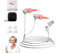 Wenbones Tinnito - Tappi per le orecchie a infrarossi con luce rossa da 650 nm, miglioramento della microcircolazione, terapia a infrarossi per alleviare l'acufene, tappi per le orecchie, compatibili