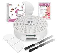 Wenburg Facile da Usare Piatto girevole per torte - Set Decorazioni Torte - Palette Angolari, Raschietto da Pasticceria, Base per Torte, e-book - Qualità Affidabile (Piatti per Torte Set Chef)