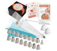 Wenburg Facile da Usare Set Beccucci Sac a Poche | Versatile 43 Pezzi | 16 Beccucci Russi Fiori | 1 Bocchett a Foglia | 2 Adattatore | 20 Sac a Poche Monouso | 1 Sac a Poche Silicone (Blumen II)