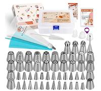 Wenburg Sac à poche con beccucci - 100 pezzi - Set di beccucci per torte in acciaio inox - Set professionale per gli ambiziosi hobbisti - Versatile