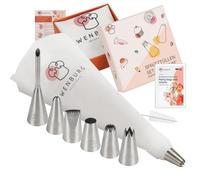 Wenburg Sacca da Pasticcere Set 1x Cotone Spritztüte Spruzzapanna 7x Inox Base