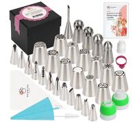 Wenburg Versatile & Facile da Usare Set Beccucci Sac a Poche Professionali con 29 Ugelli - Beccucci Russi, Beccucci a Sfera, Beccucci a Volant per Decorazione Perfetta di Torte e Cupcake (Universal)